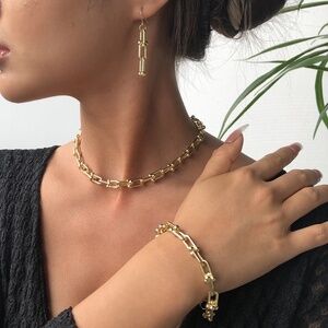 U Shape Necklace Set, Necklace, Earrings, Bracelet